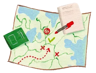 Watercolor illustration of treatment approach